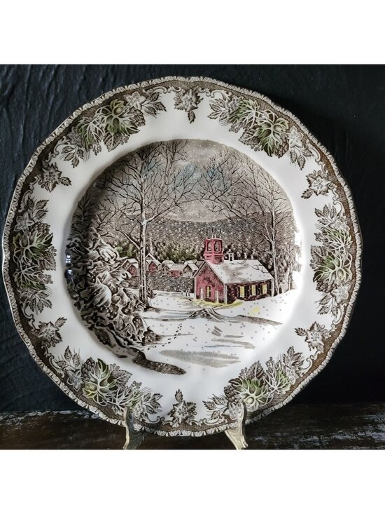 Johnson Bros Other - Vintage Johnson Brothers The Friendly Village Dinner Plate "The Schoolhouse" Sce